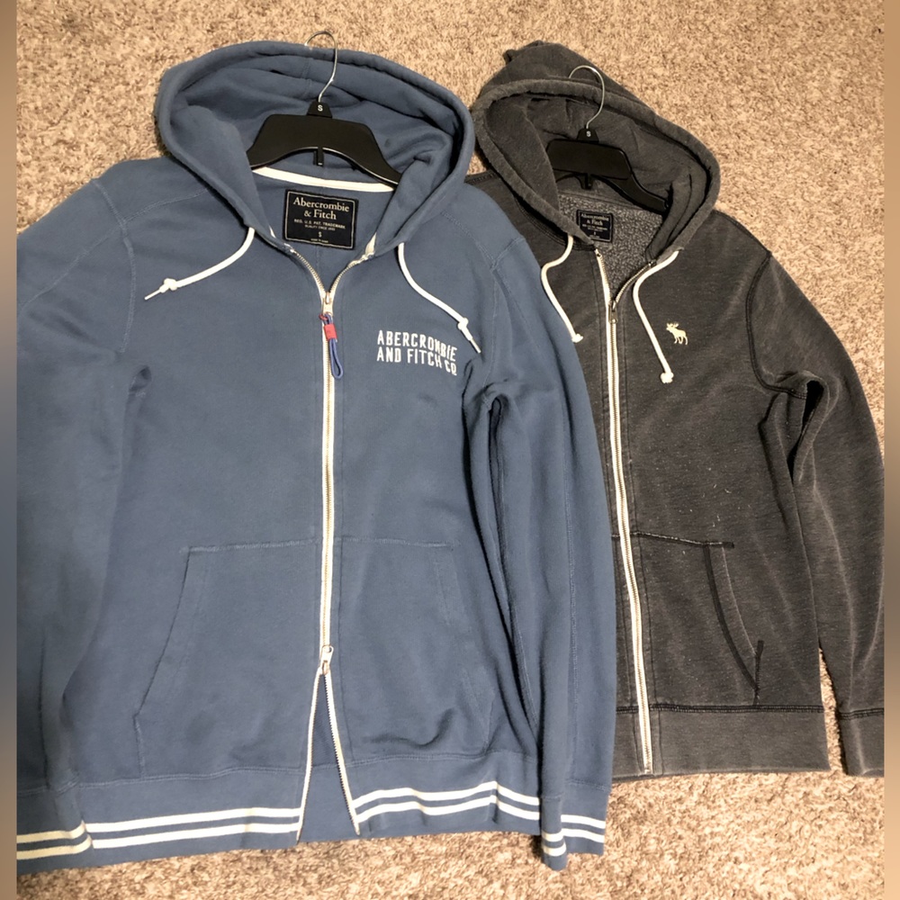 2 Abercrombie and Fitch BUNDLE Men’s size Small Full Zip Hoodies-2